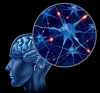 Cérebro e neurónios a ilustrar a doença de parkinson